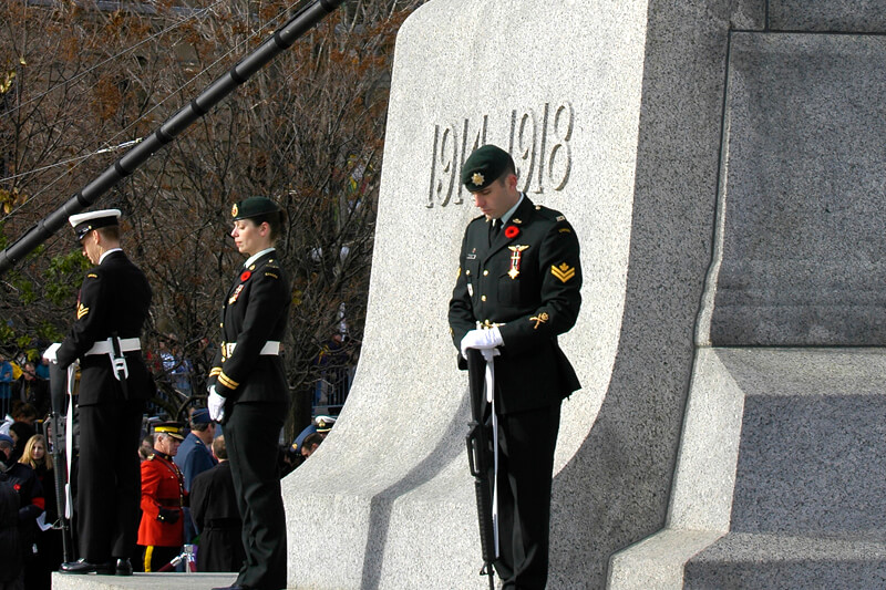 Sentries in front of National War Memorial